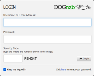 DOGnzb login page